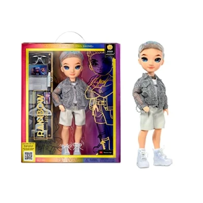 Image of Rainbow High Fashion Doll AIDAN RUSSEL Purple BOY Fashionable Outfit &amp; 10+ Colourful Play Accessories For Collectors and Kids Ages 4 12
