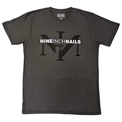 Image of Nine Inch Nails T Shirt Icon and Band Logo Official Unisex Charcoal Grey S