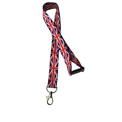 Image of British Union Jack Print Lanyard with Safety Breakaway