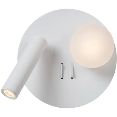 Image of Lucide MATIZ Bedside lamp LED 1x3,7W 3000K With USB charging point White