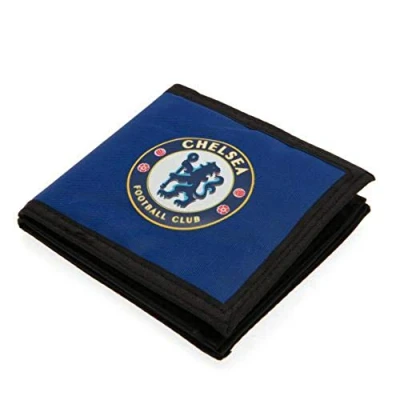 Image of Chelsea FC Football Crest Nylon Money Wallet, Blue