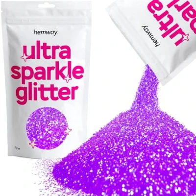 Image of Glitter Fluorescent Purple Ultra Sparkle Sequins Nail Face Festival Christmas Halloween Makeup Fine 100g / 3.5oz
