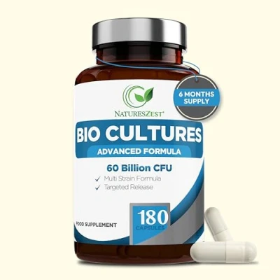 Image of Bio Cultures Complex Probiotics &amp; Prebiotics 60 Billion CFU 6 Month Supply for Gut Health with Lactobacillus Rhamnosus Women and Men 180 Vegan Capsules