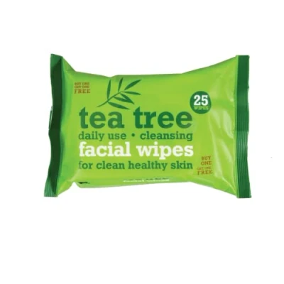 Image of **25+25 FREE!!!** Tea Tree Daily Cleansing Facial Wipes For Healthy Clean Skin