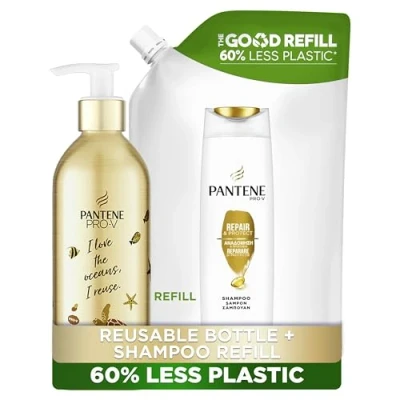 Image of Pantene Nourish and Volume Vegan Shampoo, All, 2 Piece Set