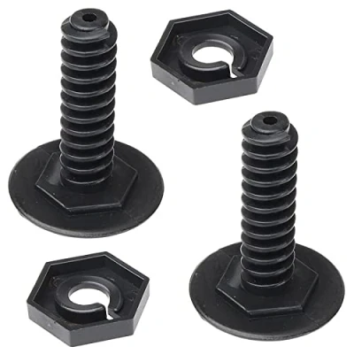 Image of Masterpart 2 x Black Cooker Oven Adjustable Foot Feet compatible with Hotpoint Cannon Indesit New World