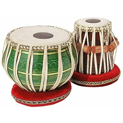 Image of Tabla Set, 2.5 Kg Designer Golden Brass Bayan, Dayan