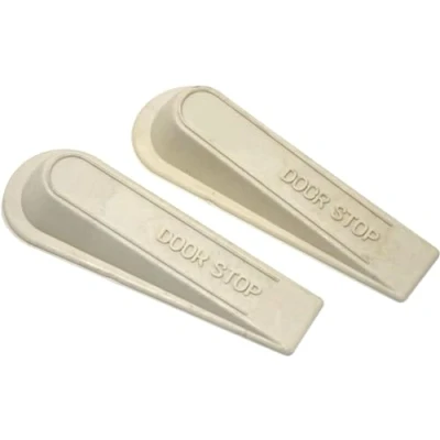 Image of MantraRaj 2 Pack Multisurface Doorstop Door Wedge Rubber Heavy Duty Stop Large Strong Stopper Jammer Off White