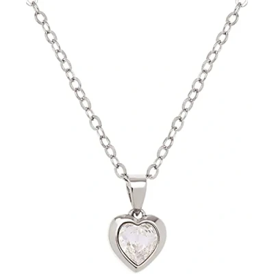 Image of Ted Baker Hannela Crystal Heart Pendant Necklace For Women (Silver/Crystal)