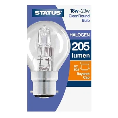 Image of Status 18W Clear Round Halogen Bulb SBC