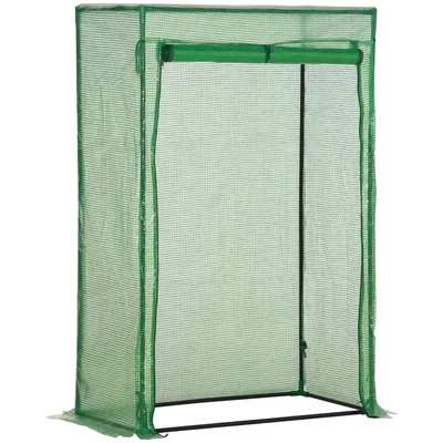 Image of Outsunny 100x50x150cm Greenhouse PE Cover with Zipper Roll up Door Outdoor Green