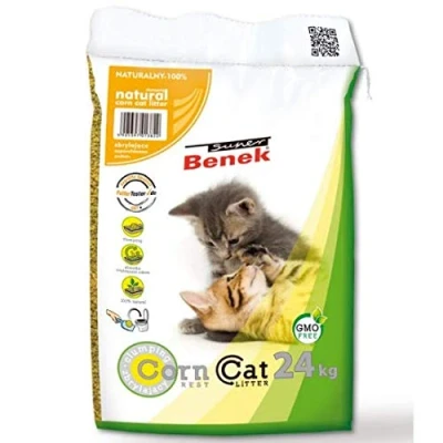 Image of Super Benek 100% Natural Clumping Corn Cat Litter 24KG