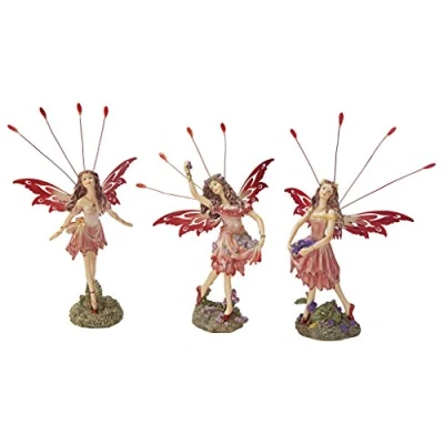 Image of Design Toscano Crosstweed Meadow Victorian Fairy Figurine Statues, 20.5 cm, Set of Three, Polyresin, Full Colour