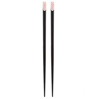 Image of 1 Pair Chinese Wooden Chopsticks with Japanese Cherry Blossom Design, Traditional and Elegant Decoration for Home, Hotel, Restaurant Gifts (Light Pink)