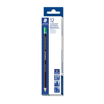 Image of Staedtler 108 20 5 Lumocolor Permanent Glasochrom Dry Marker Pencil Green (Pack of 12)
