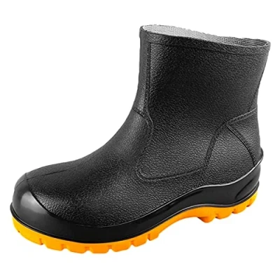 Image of ZHENSI Men&#039;s Safety Boots Waterproof Steel Toe Cap Wellies Slip On Anti Industrial Work Boots,Black,5 UK
