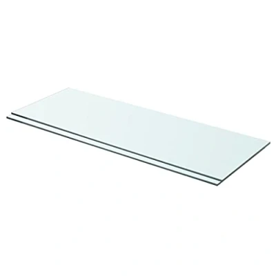 Image of vidaXL 2x Clear Glass Shelves Panel for Display Case, Storeroom Cabinet, Slatwall Shop Easy to Wipe Clean, Thick Sheet Plate 70x25cm
