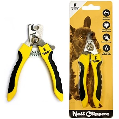 Image of Thunderpaws Professional Grade Dog Nail Clippers with Protective Guard and Safety Lock (Medium to Large Breeds) (Yellow, Small Medium