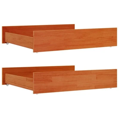 Image of vidaXL Bed Drawers 2 pcs Wax Brown Solid Wood Pine