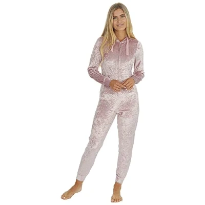 Image of Undercover Ladies Crushed Velvet Onesie 34B1731 Pink L