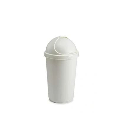 Image of Bullet Bin Recycling Waste Rubbish Cardboard Plastic Disposal Dustbin Flip Top Flap Lid (30 Litre Cream)
