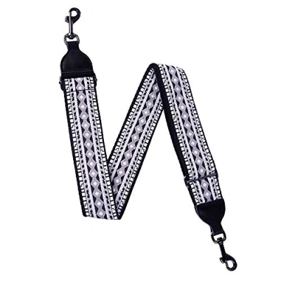 Image of Rayzm Embroidery Banjo Strap, Jacquard Woven Cotton Strap for Banjo, Metal Clip on Hooks, 5cm Wide, Length Adjustable