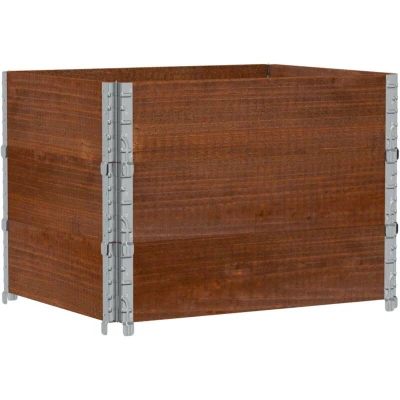 Image of vidaXL Pallet Collars 3 pcs Brown 80x60 cm Solid Wood Pine