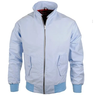 Image of Harrington Jacket with Tartan Lining Sky Blue XXL