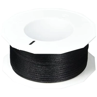 Image of C.E. Pattberg RHEIN Cord Ribbon black, 50 m Braided For Wrapping Gifts, Parcels, and Presents, 3 mm Width, Accessories Decorating Handicrafts Tear Resistant Decorative