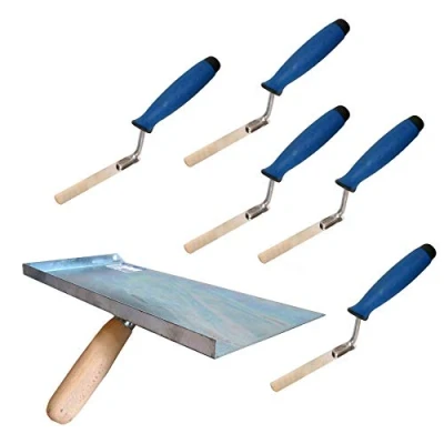 Image of Proper Tools Jointing Set with Finger Trowels and Mortal Handle 6PCS Rubber for Pointing, Bricklaying, Jointing, DIY