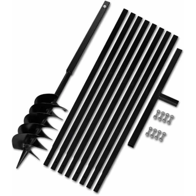 Image of vidaXL Ground Drill with Handle 150 mm Extension Tube 9 m Steel