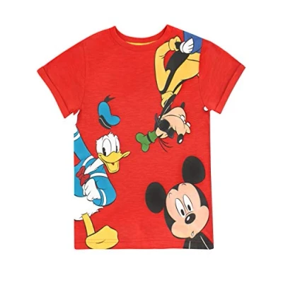 Image of Disney Boys Mickey Mouse Goofy Donald Duck T Shirt Red Age 2 to 3 Years