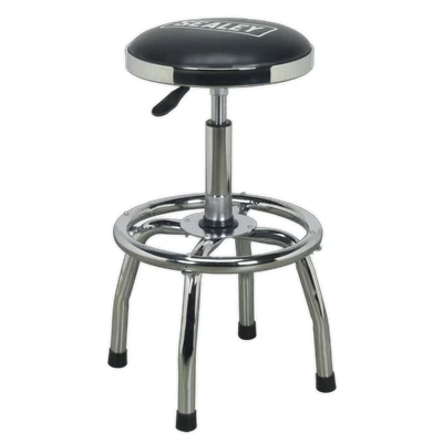 Image of Sealey Workshop Stool Heavy Duty Pneumatic with Adjustable Height Swivel Seat