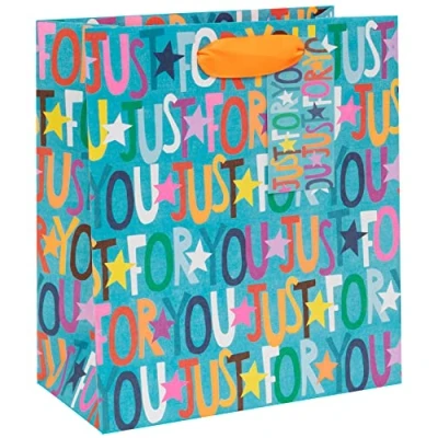 Image of Glick Luxury Gift Bag, Medium Paper Salad Just for You Wrap 200x225x100mm, Multi Colour