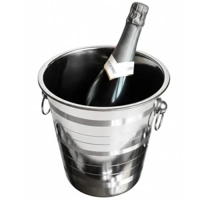 Image of Space Home Champagne Bucket with Handles Wine Large Ice Drinks Cooler Buckets for Parties Stainless Steel &amp;