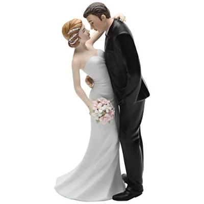 Image of Cosmos Gifts 33266 Ceramic Wedding Couple Figurine, 7 Inch