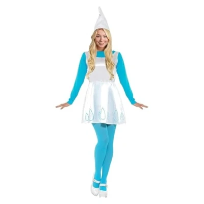 Image of Funidelia Smurfette costume The Smurfs 100% OFFICIAL for woman size XL Smurfs, Cartoons, Dwarf Color: Blue, accessory Fun costumes your parties
