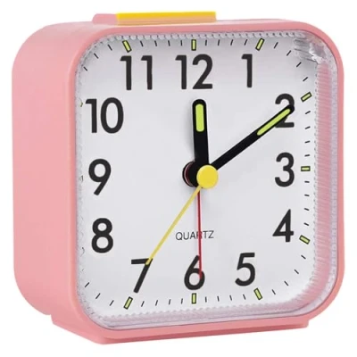 Image of CECOMBINE Non Ticking Alarm Clocks, Bedside Battery Powered Silent Bedroom Clock with Large Display, Snooze, Nightlight Function, for Office