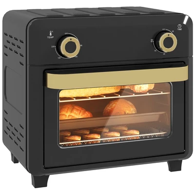 Image of HOMCOM 10L Air Fryer Oven, Electric Grill, Roast, Bake, 1000W, Black