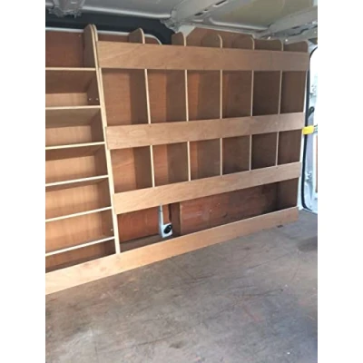 Image of Fully Assembled Van Shelving Racking to fit Ford Transit Custom SWB Plywood System Case Storage Unit 1 UK