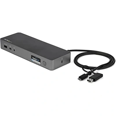 Image of StarTech.com Universal Laptop Docking Station, Hybrid USB C/USB A Dock, Dual 4K DP/HDMI, 60W PD, Mac/Windows/Chrome OS, NIC
