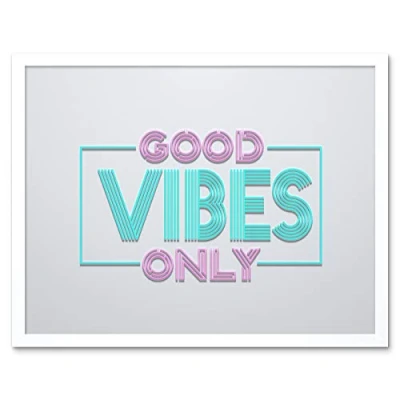 Image of Wee Blue Coo Good Vibes Only Art Print Framed Poster Wall Decor 12x16 inch