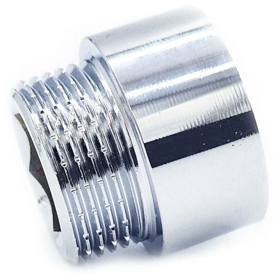 Image of Invena 3/4&quot; BSP (22mm) Pipe Thread Extension Female x Male Chrome Brass 15mm long