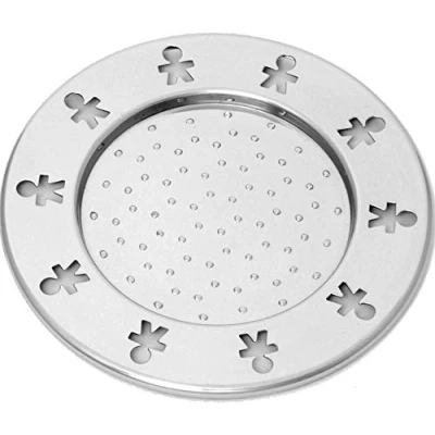 Image of Alessi Mini Girotondo Antisuction Glass Coaster in 18/10 Stainless Steel Mirror Polished, Set of 4, Edelstahl Glänzend Poliert