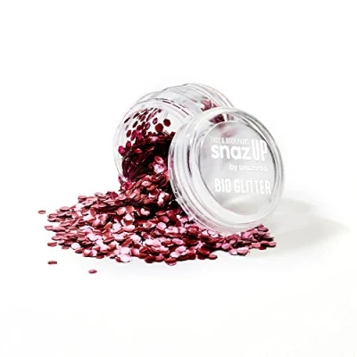 Image of Snazaroo Bio Glitter Face and Body Paint, Biodegradable Chunky Gliter, Red Colour, 3g