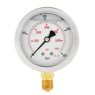 Image of 0 400BAR 5800PSI G1/4 63mm Dial Hydraulic Pressure Gauge Meter High Precision