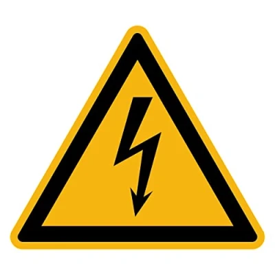 Image of Sticker Danger Warning NF ISO 7010 Laminated Triangular Signage Adhesive Water and UV Resistant Electricity 25x25 cm