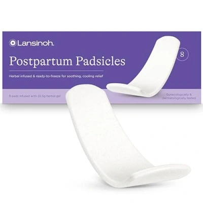 Image of Lansinoh Padsicles Postpartum Cooling Pads 8 Pack Infused with Aloe Vera &amp; Witch Hazel Essentials Soothing Relief Post Birth