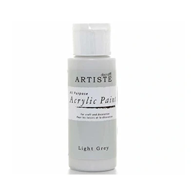 Image of Artiste Acrylic Paint 59ml 2Oz Light Grey, Quick Drying Professional Art, Craft and Hobby Artists Paint, Vibrant Colour, Water Based Paints Cover All Surfaces with Ease, Ideal for Travel