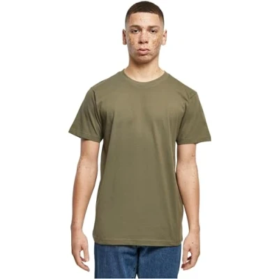Image of Build Your Brand Men&#039;s T Shirt Round Neck Burgundy XS